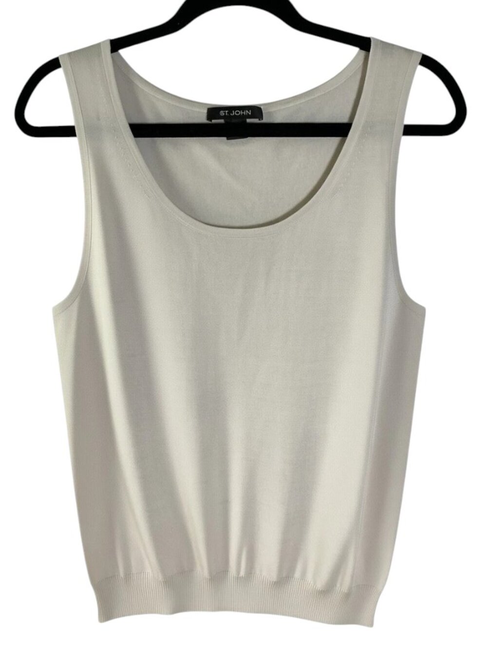 St. John sleeveless wool blend lightweight Tank Top Blouse size large Beige